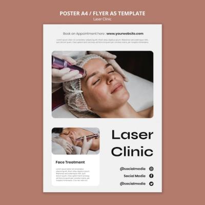 Flat Design Laser Clinic Template – Free Download