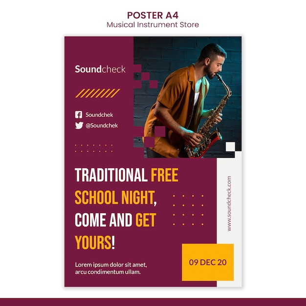 Music Instrument Concept Poster Template – Free Download