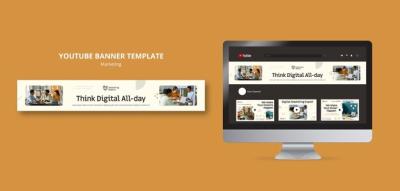 Marketing and Advertising Business YouTube Banner Template – Free Download