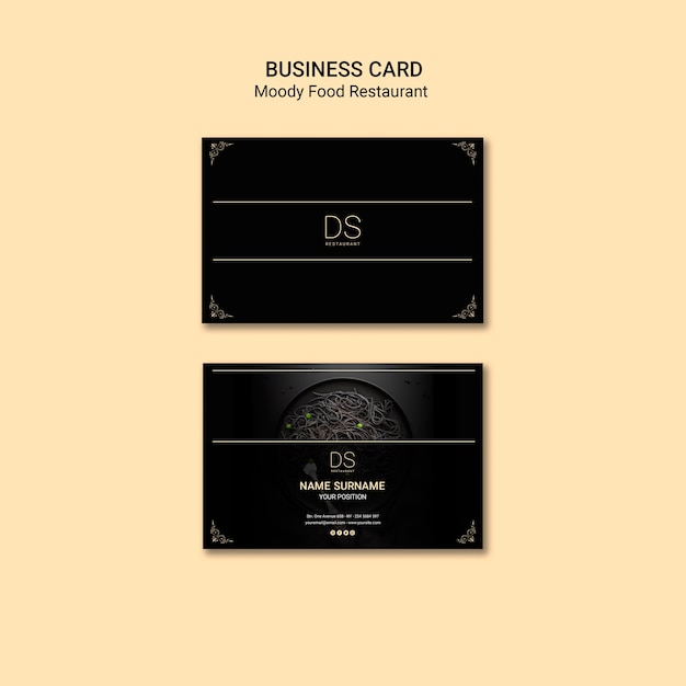 Moody Food Restaurant Business Card – Free Download