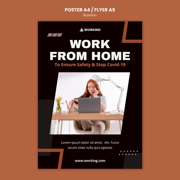 Work from Home Poster Template – Free Download