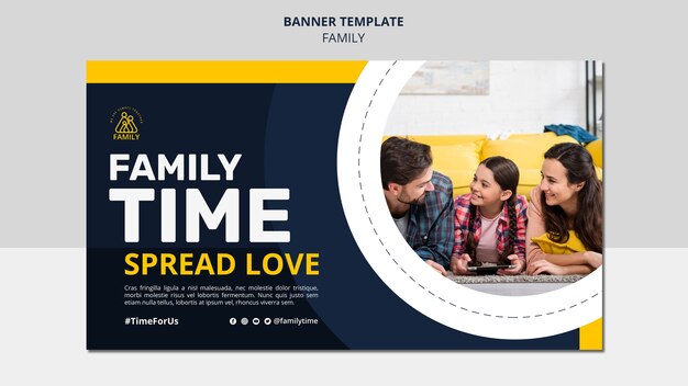 Family Time Horizontal Banner Template – Free Download