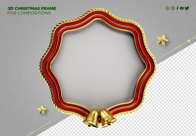 3D Frame Christmas Decoration for Compositions – Free Stock Photo, Download for Free