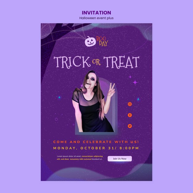 Spooky Halloween Celebration Invitation Template – Free Download