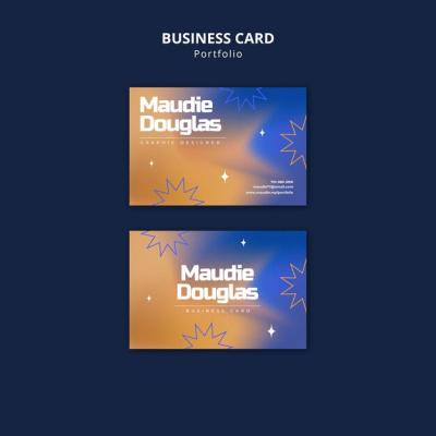 Gradient Portfolio Business Card Template – Free Download