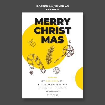 Creative Christmas Concept Poster Template for Free Download