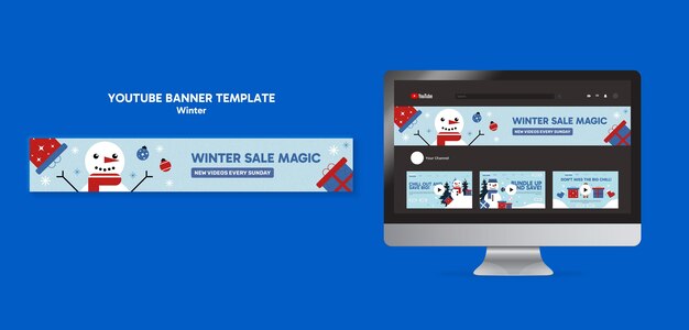 Winter Season YouTube Banner Template – Free Download