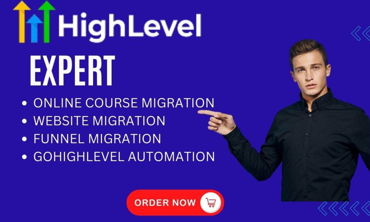 I Will Migrate Courses to GoHighLevel from Teachable, Kajabi, and System IO