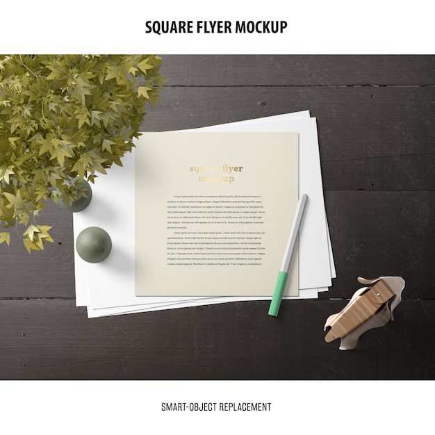 Square Flyer Mockup – Free Download for Eye-Catching Designs