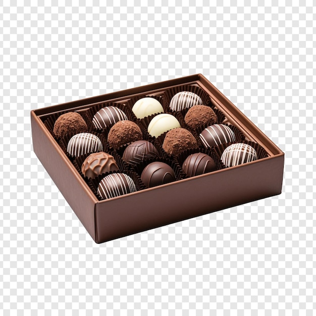 Box of Chocolate Candies Isolated on Transparent Background – Free Download