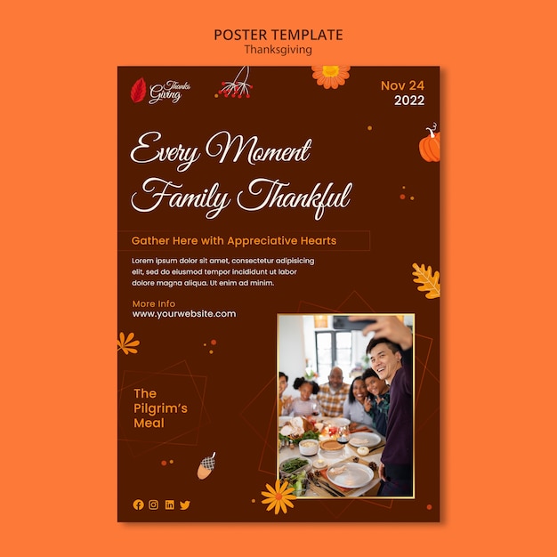 Thanksgiving Flat Design Template – Free Download