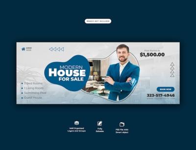 Real Estate House Property Facebook Cover Banner Template – Free Download