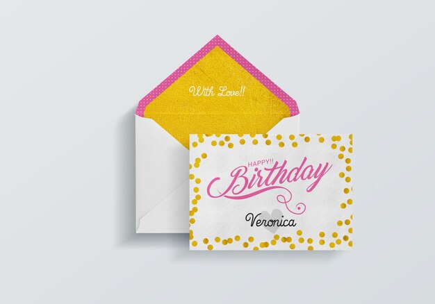 Celebrate Special Moments with a Birthday Card Mockup – Free to Download