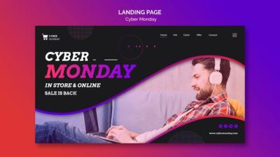 Cyber Monday Concept Landing Page Template – Free Download