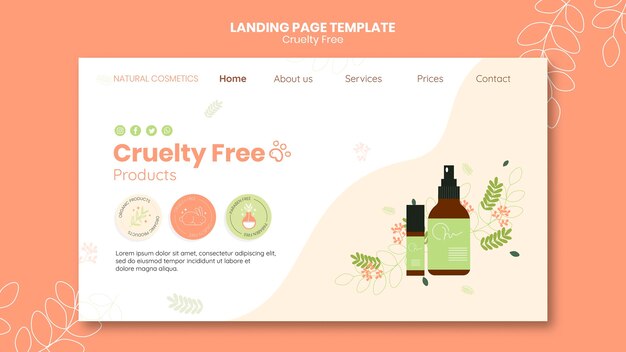 Cruelty Free Products Landing Page Template – Download Free Stock Photo