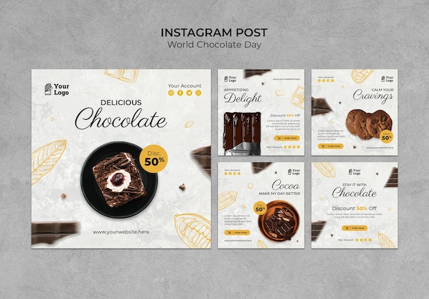 World Chocolate Day Flat Design Template – Free Download