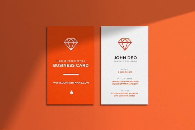 Professional Vertical Business Card Mockup – Free Download