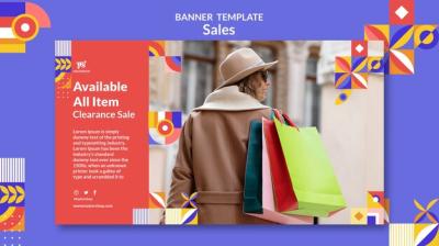 Flat Design Banner Sale Template – Free Download