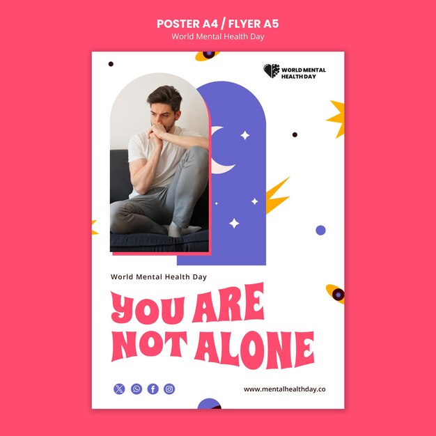 World Mental Health Day Poster Template – Free Download