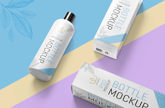 Bottle and Box Mockup Design – Free Download