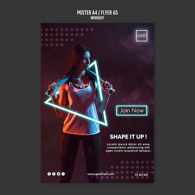 Workout Concept Flyer Template – Free to Download