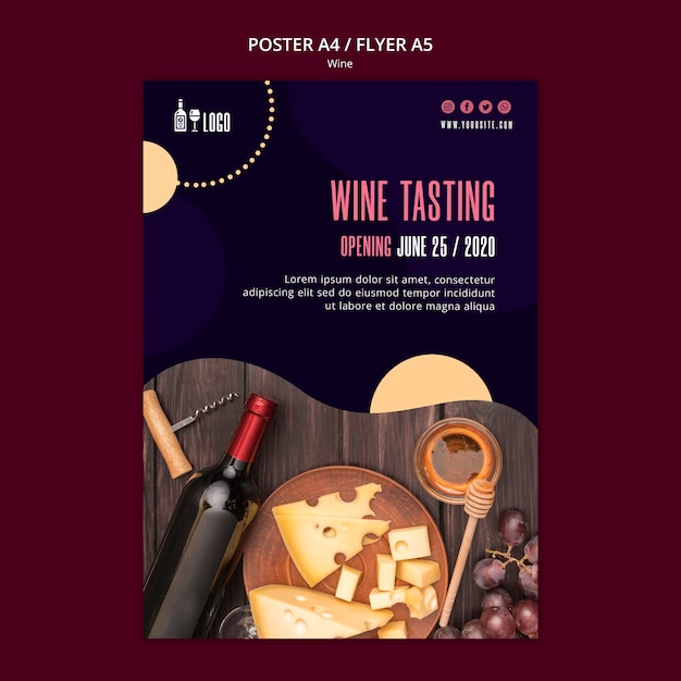 Wine Template for Poster – Free Download, Free Stock Photo