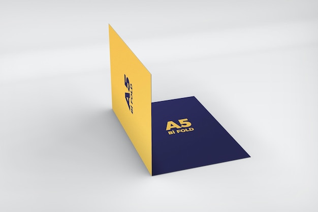 Bi-Fold A5 Brochure Mockup Isolated – Free Download