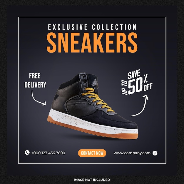 Social Media Template for New Collection Sneakers – Free Download