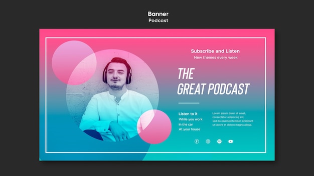 Radio Podcast Banner Template – Free Download for Stunning Promotion