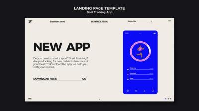 Goal Tracking App Landing Page Template – Download Free Stock Photo