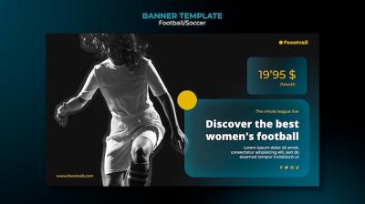 Realistic Football Banner Design Template – Free Download