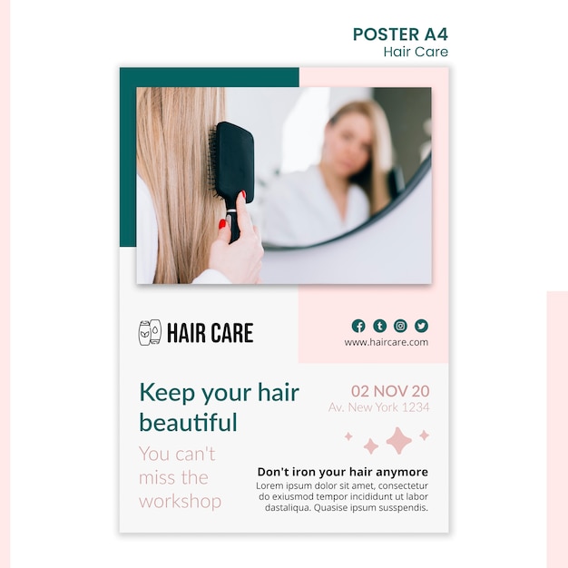 Hair Care Techniques Poster Template – Free Download