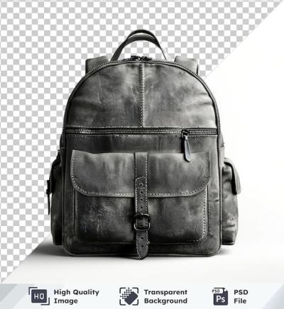 Gray Backpack PSD on Transparent Background – Free Download