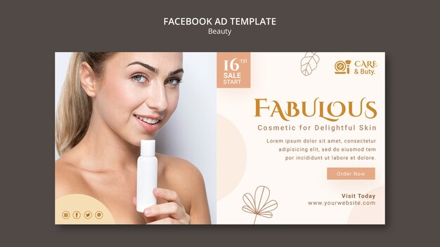 Beauty Template in Flat Design – Free Download