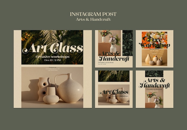 Instagram Post Ideas for Arts and Handcrafts – Free to Download