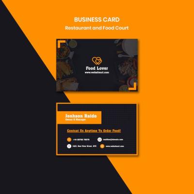 Modern Business Card Template for Breakfast Restaurant – Free Download