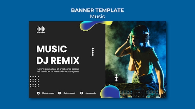 Dynamic Music Party Banner Template – Free Download