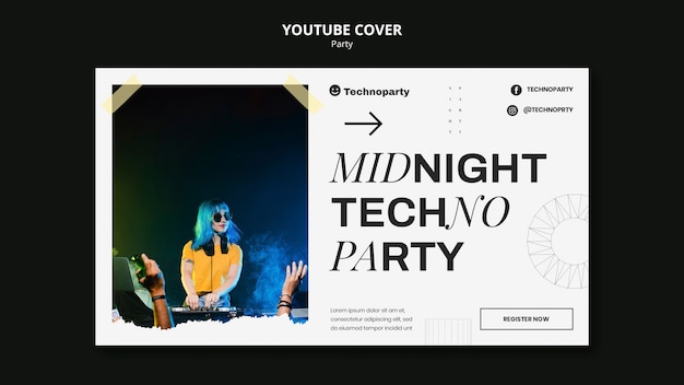 Party Celebration YouTube Cover Template – Free Download