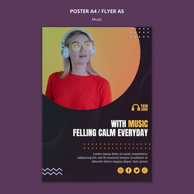 Music Event Flyer Design – Free Download, Free Stock Photo