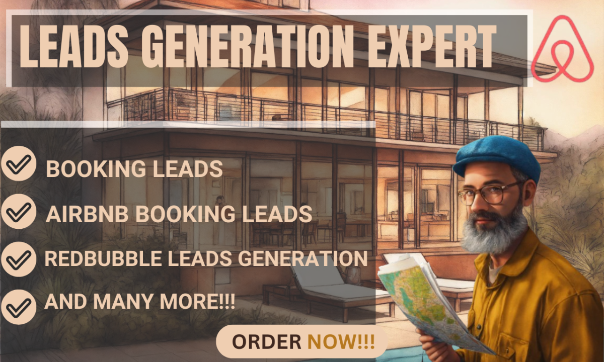 I Will Generate Valid Airbnb Booking Leads & Redbubble Leads to Help Grow Your Business