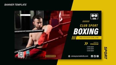 Sport Banner Template Featuring Dynamic Photo – Free Download