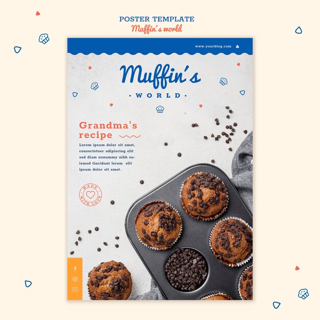 Muffins Concept Poster Template – Free Download