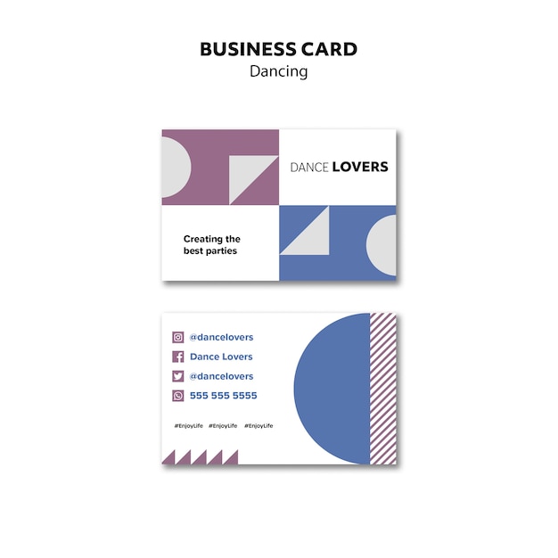 Geometric Dancing Business Card Template – Free Download