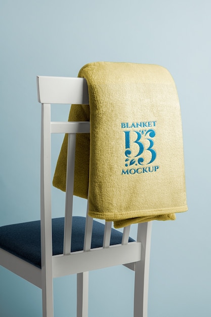 Soft Blanket with Embroidered Logo Mock-Up – Free Download