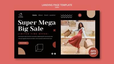 Sales Template Design for Landing Page – Download Free Stock Photo