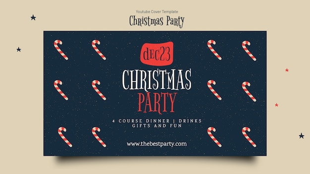 Christmas Party YouTube Cover in Flat Design – Free Download