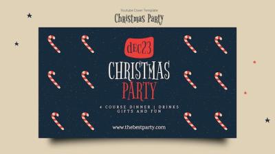 Christmas Party YouTube Cover in Flat Design – Free Download