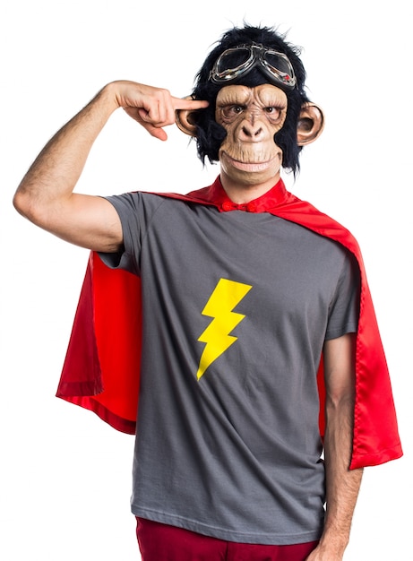 Dynamic Superhero Monkey Man Making Crazy Gesture – Free Download