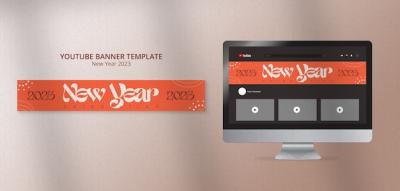 New Year 2023 YouTube Banner Template Design – Free to Download