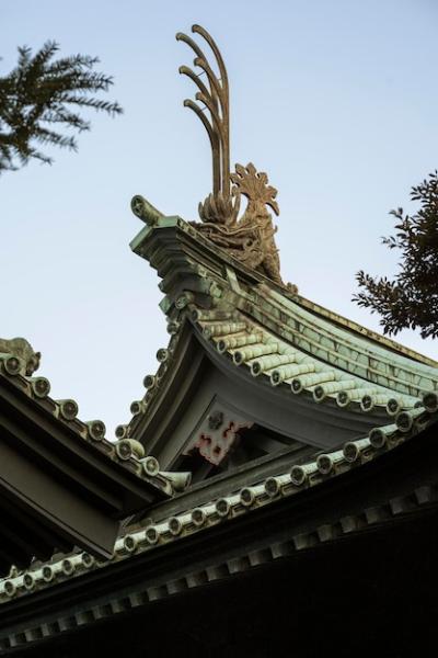 Traditional Japanese Wooden Temple Roof Details – Free Stock Photo Download